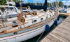 Beneteau sailboat in marina harbor